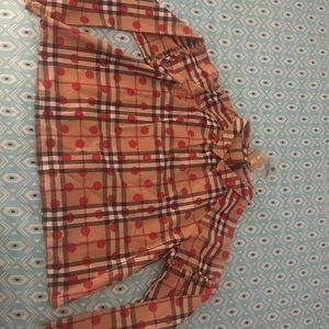 Big Girls Burberry Long-sleeve Blouse